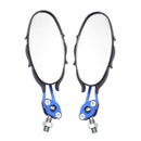Pair Motorcycle Universal CNC Blue Handlebar 10mm/8mm Rear View Side Mirror