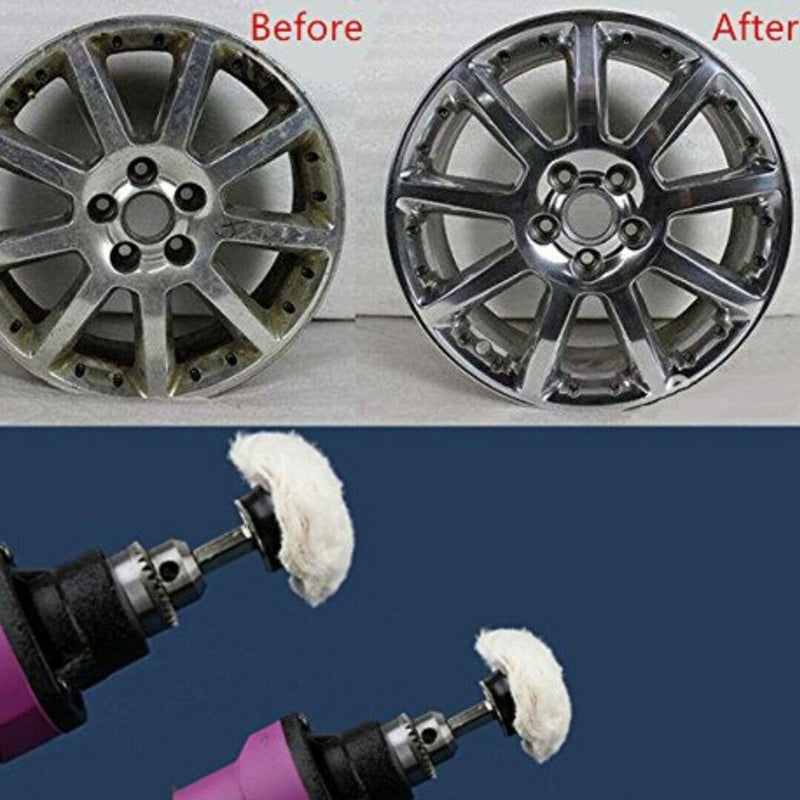 9PCS Polishing Buffing Pad Mop Cloth Wheel Compound Set Drill Kit for Aluminum#