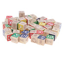 50 Pieces Wooden ABC/123 Blocks Set, Developmental Toys, Number Blocks Stacking