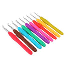 11pcs Crochet Hooks Kit Yarn Knitting Needles Sewing Tool Ergonomic Grip Bag Set