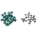 20 x Turquoise Studs Jewelry Rivets Hollow Rivets Blue DIY Round Rivets 7 m V7D2