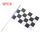 5xBlack And White Flag Checkered Racing Banner Polyester Flags Hand SignalFlagJR