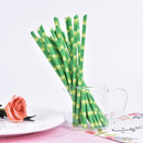 25pcs Green Bamboo Paper Straws Birthday Wedding Decorative Party Supplies New