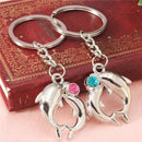 1Pair Hot Metal Dolphin Key Ring Keyfob Couples Romantic Keychain Lover Gift  ME