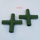 2pcs Green Plastic 16mm Greenhouse Pipe Fittings PVC Building Fittings 4X