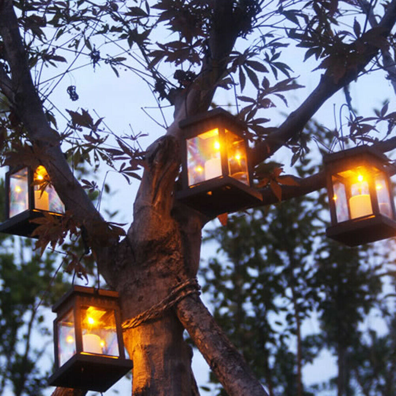 2pcs Waterproof Solar Table Lamp Garden Hanging Decor LED Candle Light