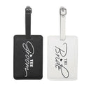 2 Packs Leather Luggage Tags,The Bride and The Groom Wedding Honeymoon LuggaL9P4