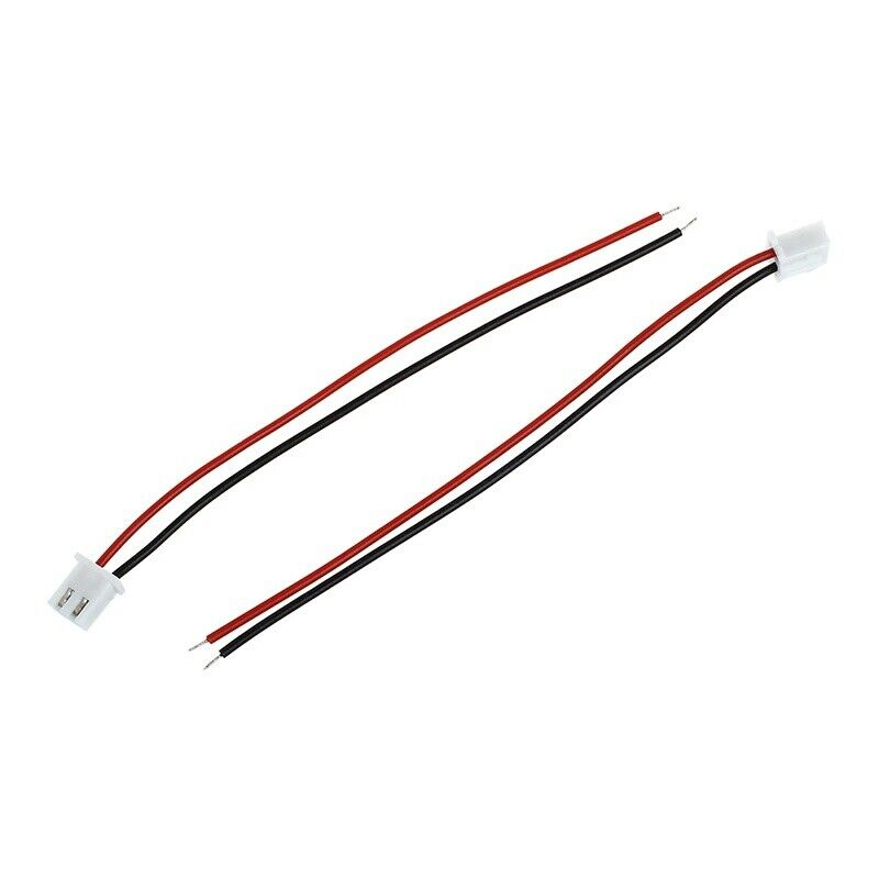 10pcs black red JST XH2.54-2P connector cable, cable length 100mm J6B8