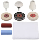 9PCS Polishing Buffing Pad Mop Cloth Wheel Compound Set Drill Kit for Aluminum#