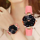 Women Casual Quartz Watches Leather Watchband Business Wristwatch (Pink) A