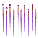 10Pcs Diamond Handle Makeup Brushes Set Crystal Spiral Handle Foundation Bl B3I1