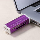 USB2.0 4 in 1 Multi Memory Card Reader for SD/SDHC/Mini SD/MMC/TF (Purple)