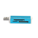 USB Multi Memory Card Reader for Micro SDHC SD TF MS m2 MS Blue