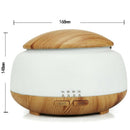 300Ml Ultrasonic Air Humidifier Aroma Essential Oil Diffuser With Wood Grai
