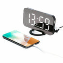 Digital alarm clock - stylish led clock with the USB port, a huge display,