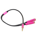 3.5mm Male to Headphone+Mic Audio Splitter Cable for Phone PC Tablet