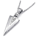 Jewelry Men's Pendant Necklace- Chain - Arrowhead - Stainless Steel - Fancy R4E5