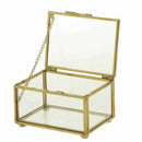 1X(Geometric Glass Style Jewelry Box Table Container For Displaying Jewelry