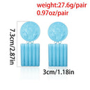 Retro Exaggerated Paint Geometric Pendant Earrings Women'S Statement Round