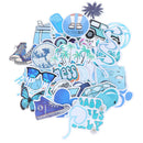 50Pcs Cartoon Blue Stickers DIY Suitcase Laptop Guitar Bicycle Car DecalsOZ