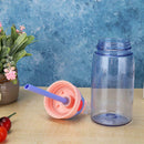 Portable 480mL Plastic Drinking Cup Sport Water Bottle w/Straw (Light Blue)