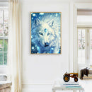 5D DIY Diamond Painting White Fur Wolf Full Round Drill Cross Stitch Kit
