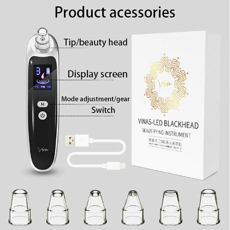 Electric Skin Care Facial Pore Cleanser Blackhead Acne Vacuum Cleaner RemoverTE