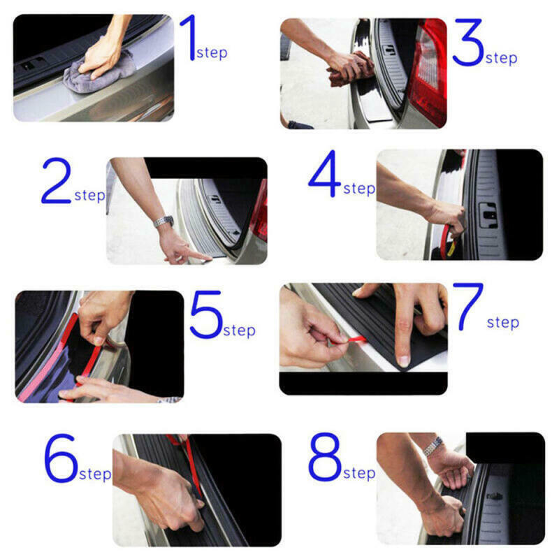 1* New Car Rear Bumper Sill/Protector Plate Rubber Cover Guard Pad Moulding Trim