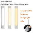 USB Rechargeable PIR Motion Sensor Closet Three Color LED Night Light Lamp ST975