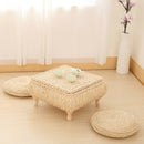 2x Round Natural Straw Chair Seat Pad Mat Yoga Meditation Cushion Seated Pad
