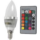 3W RGB LED Light E14 Bulb Candle Light 16 Colors Lamp with Remote Control F6A9