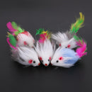 2Pcs/lot Dog Cat Toys Soft Plush Mouse Colorful Feather Pet Playing Toys Hot New