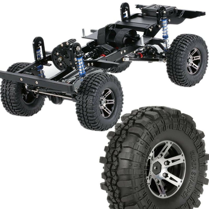 Durable 4 Pieces Rubber Off-Road Car Tyres for 1/10 Axial SCX10 CC01 RC4WD D110