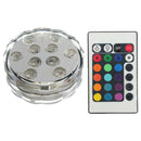 10 LED RGB Multi Color Aqua Submersible Base Candle Light Up Lamp + Remote X2C7
