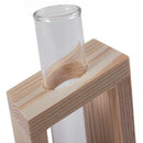 Crystal Glass Test Tube Vase in Wooden Stand Flower Pots for Hydroponic Pla