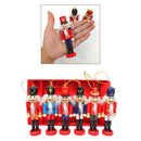 6x Wooden Nutcracker Puppet Xmas Ornaments for Christmas Tree Home Office Party