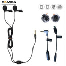 Comica CVM-D02B 2.5M/8.2Ft Dual-Head Lavalier Lapel Microphone for Nikon So