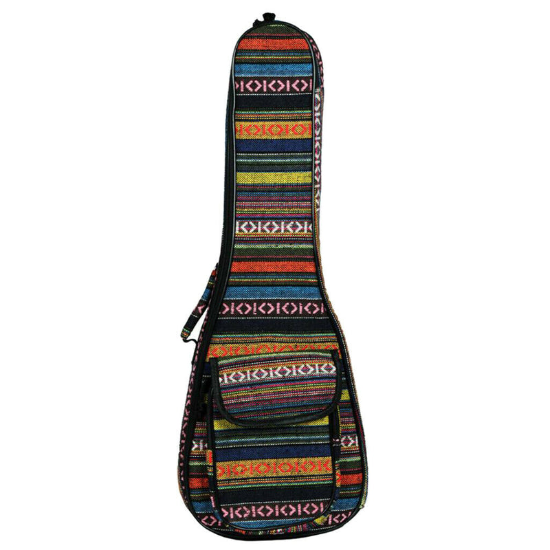 Folk Strip Style Padded Bag For Ukulele Guitar Back Strap Shoulder Bag Case