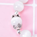white cat eye beads bracelet with lucky pendant charms strand women bracelet â„–[