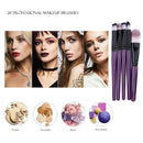 20pcs Makeup Brushes Set Powder Foundation Eyeshadow purple SN9F