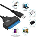 USB3.1 Type-C Port to 7+15Pin 2.5inch SATA HDD SSD Converter Adapter Cable