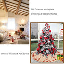 96cm Christmas Tree Skirt Carpet Xmas Tree Ornaments New Year Decor (Linen) A