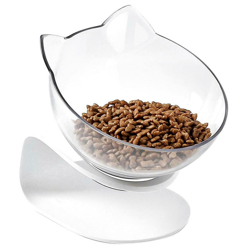 Removable Oblique Cat Ears Pet Bowl Transparent Feeder Non-slip Holder (A) A