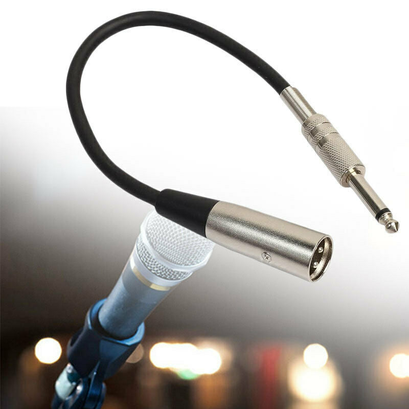 1.2ft 3-Pin XLR Male to 1/4" 6.35mm Male Plug Mono Microphone Adapter Cable