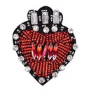 Rhinestone Beaded Heart Shaped Patch for Clothing Sewing on Beading Applique TEU