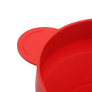 Microwave Popcorn Popper Collapsible Silicone Bowl with Lid and Handles(Red W4J7
