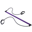 Portable Pilates Bar Stick with Resistance Band for Gym Fitness (Purple) A