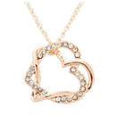 Charming Plated 2 Heart Pendant Necklace
