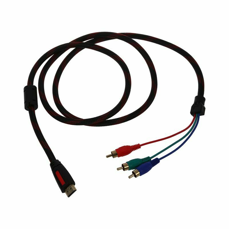1.5m 5ft HDMI to 3-RCA Male Audio Video Component Convert Cable For HDTV 10 V1V3