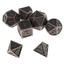 7x Polyhedral Metal Dice for Dragon Pathfinder RPG Board Games Red Bronze- B